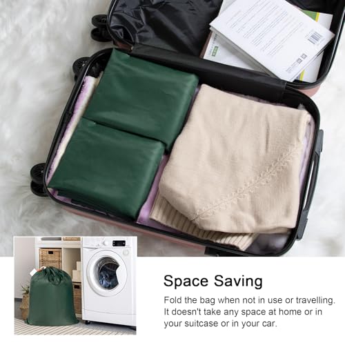 Polecasa Extra Heavy-Duty Laundry Bag with Handles, Green, 21x24” - color: Green, size: 21" x 24" | 1 Pack