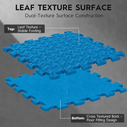 18 Pcs EVA Foam Floor Tiles, Puzzle Exercise Mat Set for Gym - color: Sky Blue