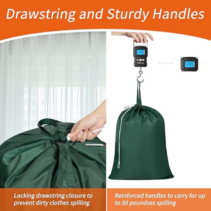 Polecasa Extra Heavy Duty Laundry Bag with Handles, Green, 28x36" - color: Green, size: 28" x 36" | 1 Pack