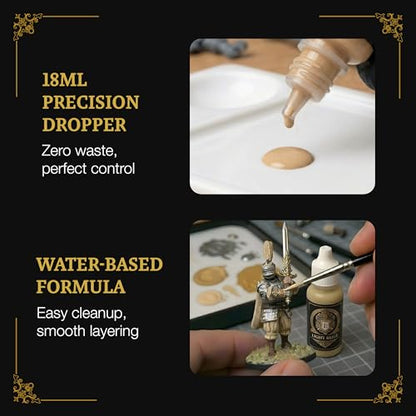 Ludus Bellum Miniature Paint Light Beige Color 18ml Dropper Bottle | Professional Acrylic Paint for Miniatures & Models, Provides Quality Acrylic Tones and Shades for Warhammer 40K D&D Figures - color: Light Beige