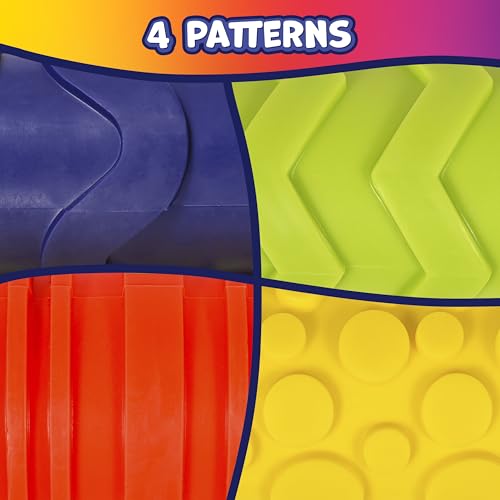 READY 2 LEARN Paint and Dough Texture Rollers, Set of 4 | Patterned Rolling Pins for Kids, Play Dough Accessories and Art Tools, Imagine Colors - style: Imagine Colors