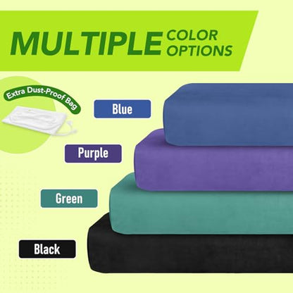Wellsin Rectangular Yoga Bolster - Meditation Pillow with Washable Suede Cover, 27"X10" X5.5" - color: Purple