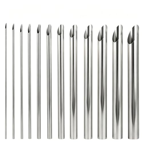 Penitue 12pcs Clay Hole Punch Clay Sculpting Tools for Pottery | Stainless Steel Silver Circular Pottery Hole Cutters Multi-Size Hand Sculpture Cutting Tool for Drilling Carving Ceramics