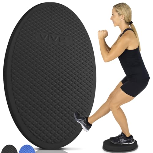 Vive Oval Balance Pad - Wobble Cushion For Physical Therapy And Rehabilitation Equipment - Soft Stability Trainer Foam For Workouts, Yoga, Core Strength And Pilates - Device For Women, Men And Kids - color: Black, size: 1 Pack