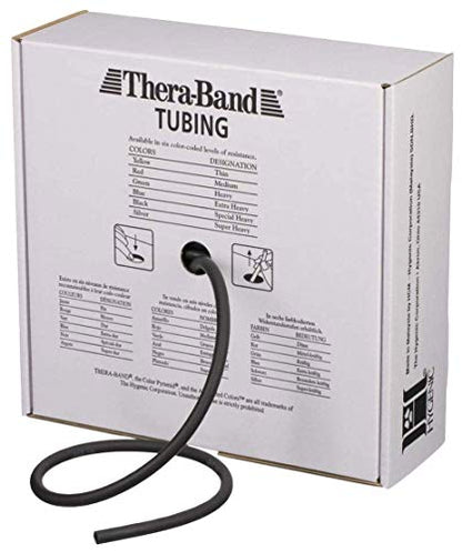 THERABAND Resistance Tubing, Physical Exercise Band, Workout, 100', Black - color: Level 5 / Special Heavy - Black, size: 100 Foot