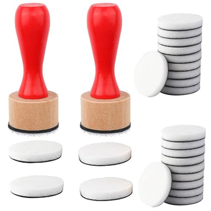 26 Pcs/Sets Ink Blending Tool Sets, Include 2 Pcs Round Ink Mini Applicator Tools and 24 Pcs Replacement Refill Foam Pads for Drawing Distressing Blending Scrapbooking & Stamping Supplies (Red) - color: Red