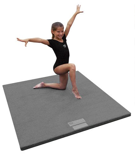 Dollamur 5'x10'x1-3/8" Gymnastics Mat, Carpeted Mat for Tumbling and Cheerleading, FLEXI-Roll® - color: Charcoal Gray