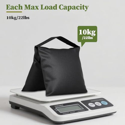 4-Pack Heavy Duty Sandbags,Multi-Use Stability for Photography Backdrop Stands Tripods Canopies Tents & Outdoor Gear,Reinforced Design + 4 Clips