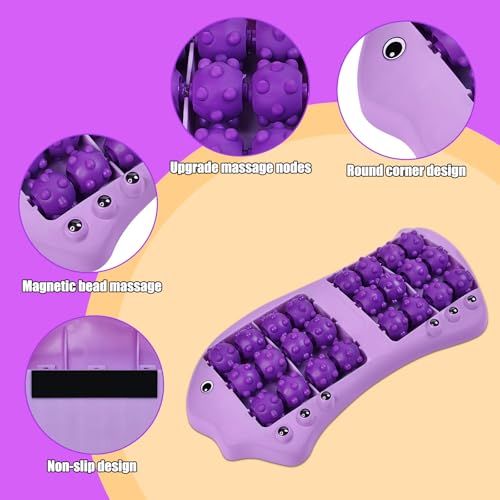 Foot Roller Massager for Plantar Fasciitis Relief, Large Size Roller Foot Massage Shiatsu Acupuncture Massage, Reflexology Tool,Heel, Arch, Muscle Aches, Foot Pain, Stress Relief - Relaxation Gift - color: Purple
