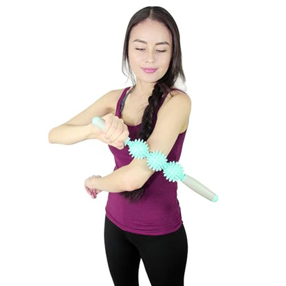 Coolife Fascia Muscle Roller, Cellulite Massager, Fascia Roller Stick - color: Mint Green