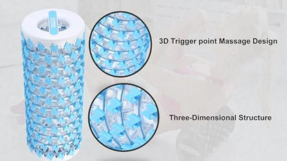Collapsible Foam Roller for Exercise and Recovery (13 Inches), Easily Portable at 5.5 inches (Blue) - color: Blue
