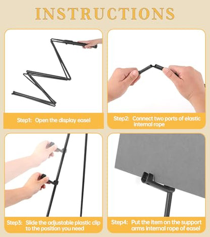 Display Easel Stand for Sign, Lightweight Tripod with Bag, Portable Adjustable Artist Easels for Outdoor Painting Canvas/Posters/Wedding, 1PC Black