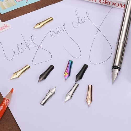 PATIKIL 0.38 mm Line Width Fountain Pen Nib Replacement, 3 Pack 304 Stainless Steel Special Spare Ink Dip Calligraphy Pen Nib for Drawing Writing Signing, Black(EF Tip) - color: Black