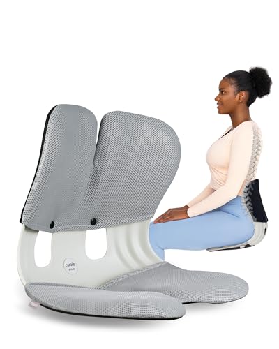 curble Grand Cover Set – Ergonomic Back Support, Washable & Detachable Cushion Cover Grand (Grey) - color: Set Grey