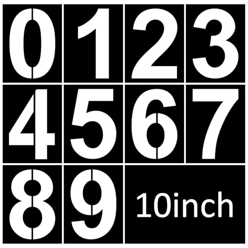 10 Inch Number Stencils Plastic Number Stencils Reusable Digital Painting Templates for Cake Stencil Address Templates - size: 10 Inch