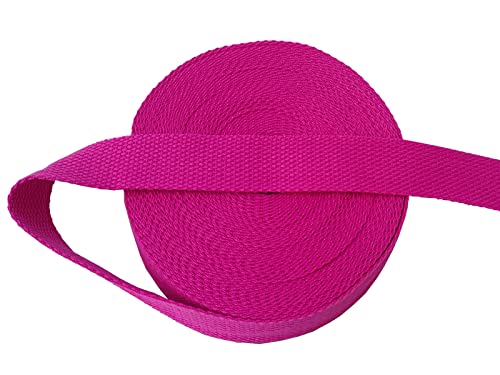 1 Inch Cotton Webbing 10 Yards Cotton Strap for Tote Canvas Bags Crafts Sewing (2078 Rose Red) - color: 2078 Rose Red