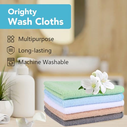Orighty Washcloths Bulk, 200 Pack Microfiber Face Towels, 12x12 Inch - color: Multicolor