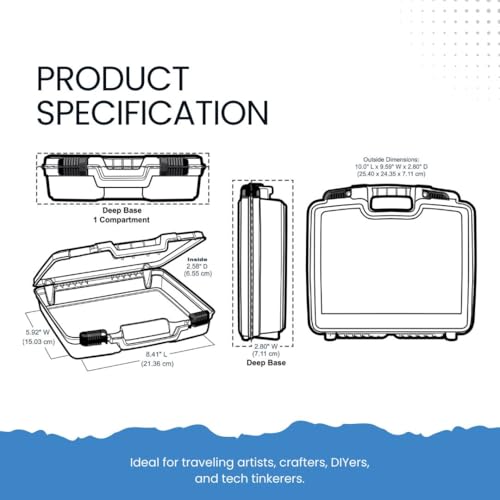 ArtBin 6972AB 10 inch Quick View Deep Base Carrying Case, Portable Art & Craft Organizer with Handle, [1] Plastic Storage Case, Translucent - size: 10 inch - Deep