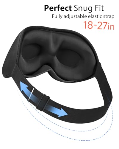 MABAO Weighted Sleep Mask, 100% Blackout Blindfold for Sleeping, Black - color: Black