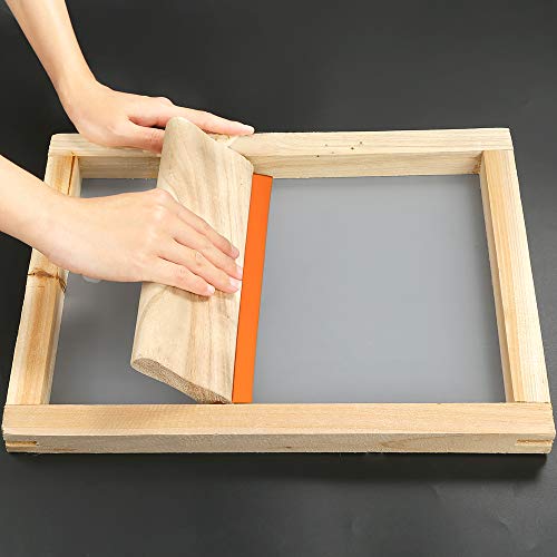 Caydo 3 Sizes Wooden Screen Printing Squeegee, 75 Durometer Ink Scraper | 5.9, 9.4, 13.7 inches,for screen printing fabric, DIY craft, ink scraper, wooden handle - size: 3Sizes