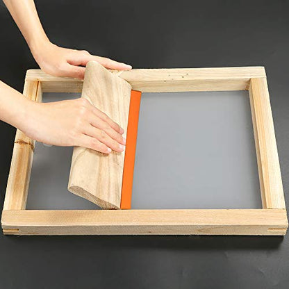 Caydo 3 Sizes Wooden Screen Printing Squeegee, 75 Durometer Ink Scraper | 5.9, 9.4, 13.7 inches,for screen printing fabric, DIY craft, ink scraper, wooden handle - size: 3Sizes