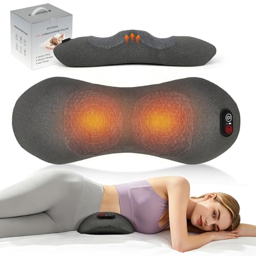 Upgraded Smooth Spine Triple Fusion Back Massager with Heat - Sciatica Pain Relief & Spine Decompression Device, Deep Tissue Massager for Lower Back Pain, Office Chair and Home Use - color: Back