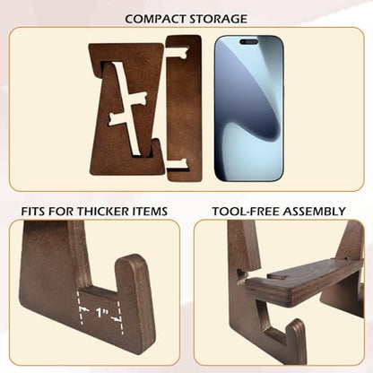 3 Packs Wooden Display Stand, Plate Holders for Displaying, Photo and Picture Frame Stand, Decorative Table Top Easels, for 7-13" Plate - size: 3 PIECES