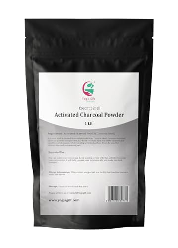 Yogi's Gift® Activated Charcoal Powder 1 LB | Coconut Shell Charcoal | Fine Ground Powder, Ideal for Facial Scrubs, Soap Making and DIY Skincare, Coconut Shell Based
