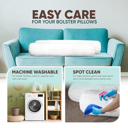 Pillowflex White Bolster Pillow Insert 8x12 in - Soft White Decorative Sham - size: 8 Inch by 12 Inch