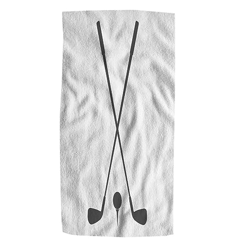 Pehede Golf Hand Towel for Bathroom Club Icon Ball Black Golf Club and Ball Decorative Bath Towels Soft Absorbent Kitchen Hand Towels for Home Kitchen Bathroom Decor 15x30 in - color: Golf
