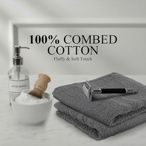 Salon Towels – 50 Pack Grey Hand Towels 100% Cotton Spa Towels – 16x27 inches Highly Absorbable Facial Towels Gym Towels Hair Towels and Face Towels Bulk Small Towels (Not Bleach Proof) - color: Grey, size: HAND TOWEL PACK OF 50 16X27