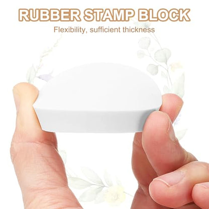 PATIKIL 4Pcs 2" Rubber Carving Blocks, Soft Linoleum Art Carving Block Round Crafts Stamp Making for Printmaking Stamps Carving Supplies, White - color: White