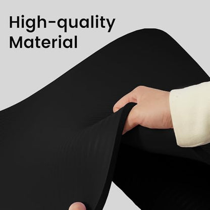 Fitvids Yoga Mat, 1/2-Inch Extra Thick High Density Exercise Mat, Anti-Tear Exercise Yoga Mat with Carrying Strap, Suitable for Various Yoga Exercises - color: Midnight
