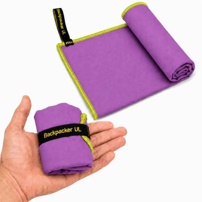 Elite Trail Magic Backpacking Ultralight Quick Dry Microfiber Soft Fast Drying Hand and Face Towel Wash Cloth Camping Yoga Hiking Active Lifestyle Small - color: Purple