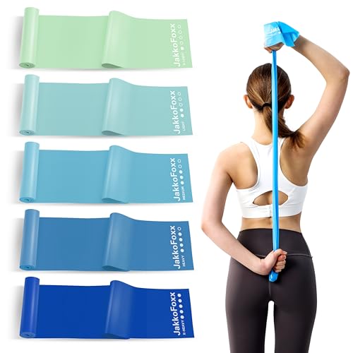 5 Pcs Resistance Bands for Working Out, Latex Free, Physical Therapy Bands, Exercise Bands Set for Stretching, Suitable for Rehab, Yoga,Pilates, Home Gym - color: Gradient Blue