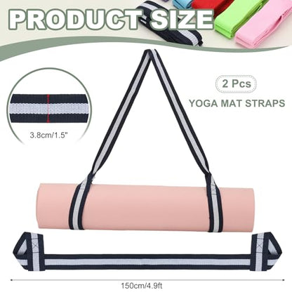 Yoga Mat Straps for Carrying, Adjustable Exercise Mat Sling Holder Multi Purpose Mats Carrier - color: Blue/White