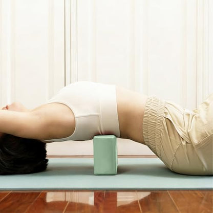 Yoga Blocks 2 Pcs, 9"x6"x3" Yoga Brick Foam Blocks EVA Foam Block Yoga Props Accessories for Yoga Pilates Stretching and Meditation - color: Mint Green