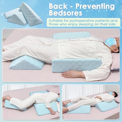 NEPPT Wedge Pillow Body Position Wedges Back Positioning Elevation Pillow Case Pregnancy Bedroom Eevated Body Alignment Ankle Support Pillow Leg Bolster (3-in-1 Cooling) - color: 3-in-1 Cooling