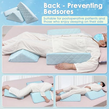 NEPPT Wedge Pillow Body Position Wedges Back Positioning Elevation Pillow Case Pregnancy Bedroom Eevated Body Alignment Ankle Support Pillow Leg Bolster (3-in-1 Cooling) - color: 3-in-1 Cooling
