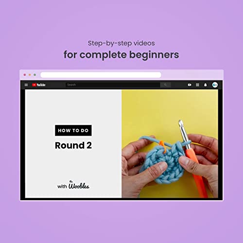 The Woobles Crochet Kit for Beginners (JoJo the Bunny) | As seen on Shark Tank, Kit includes: Easy Peasy Yarn, pre-started piece, hook, safety eyes, stuffing, video tutorials - color: JoJo The Bunny