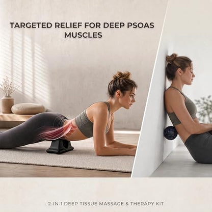 Psoas Muscle Release Tool & Ball Set 2-in-1 Hip Flexor Massager for Back