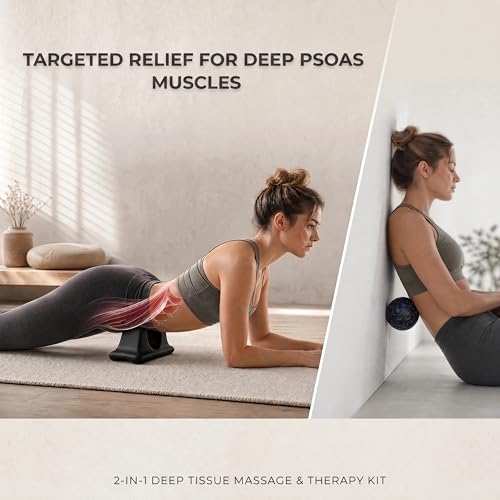 Psoas Muscle Release Tool & Ball Set 2-in-1 Hip Flexor Massager for Back