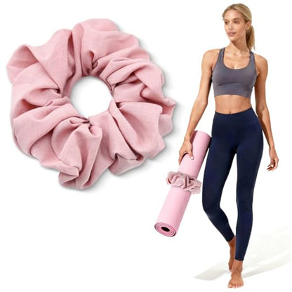 Yoga Mat Scrunchie - Stylish Holder, Durable & Elastic Fabric - Fits All Standard Mats (Mat Not Included) - color: Pink
