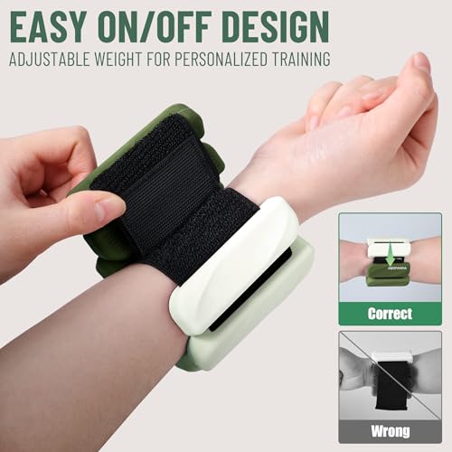 Ankle Wrist Weights for Women 2lbs/4lbs Pairs Adjustable Silicone Weights - color: Gradient Green, size: 2 lbs Pair (1 lb Each)