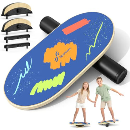 Sportneer Kids Balance Board, 4-Mode Adjustable Balance Trainer - color: Brush Blue