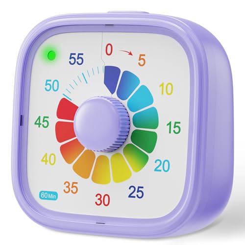 Potty Training Timer- Replace Potty Watch for Toddler Girls Boys, 60-Minute Countdown Viaul Timer with Ring Vibration Reminder for Kids Cultivate The Sense of Time Get to Know Time - color: Purple01