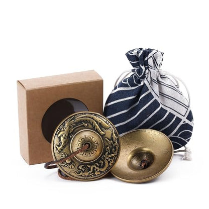 Tibetan Tingsha Cymbals Meditation Chime Bells (Dragon and Phoenix) - color: Dragon and Phoenix