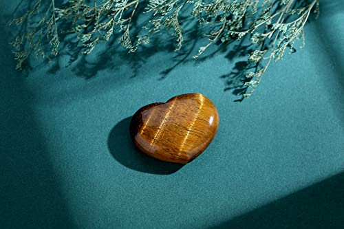 QINJIEJIE 1.8" Large Heart Crystal Love Stone Tigers Eye Healing Crystals - color: Z - 1.8" Large - Tigers Eye Crystals