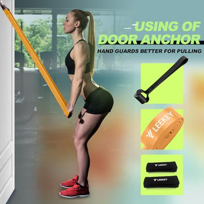 LEEKEY Resistance Bands for Pull Up Assist, Exercise & Workout Bands Set - color: 5-125LBS ORANGE+GRIP
