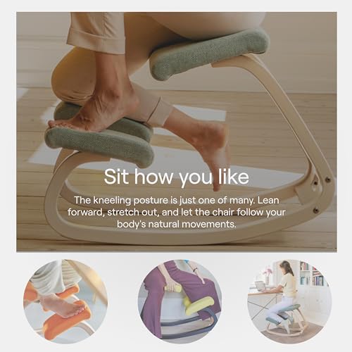 Varier Ergonomic Kneeling Chair, Rocking Knee Stool for Home Office Desk - color: Forest